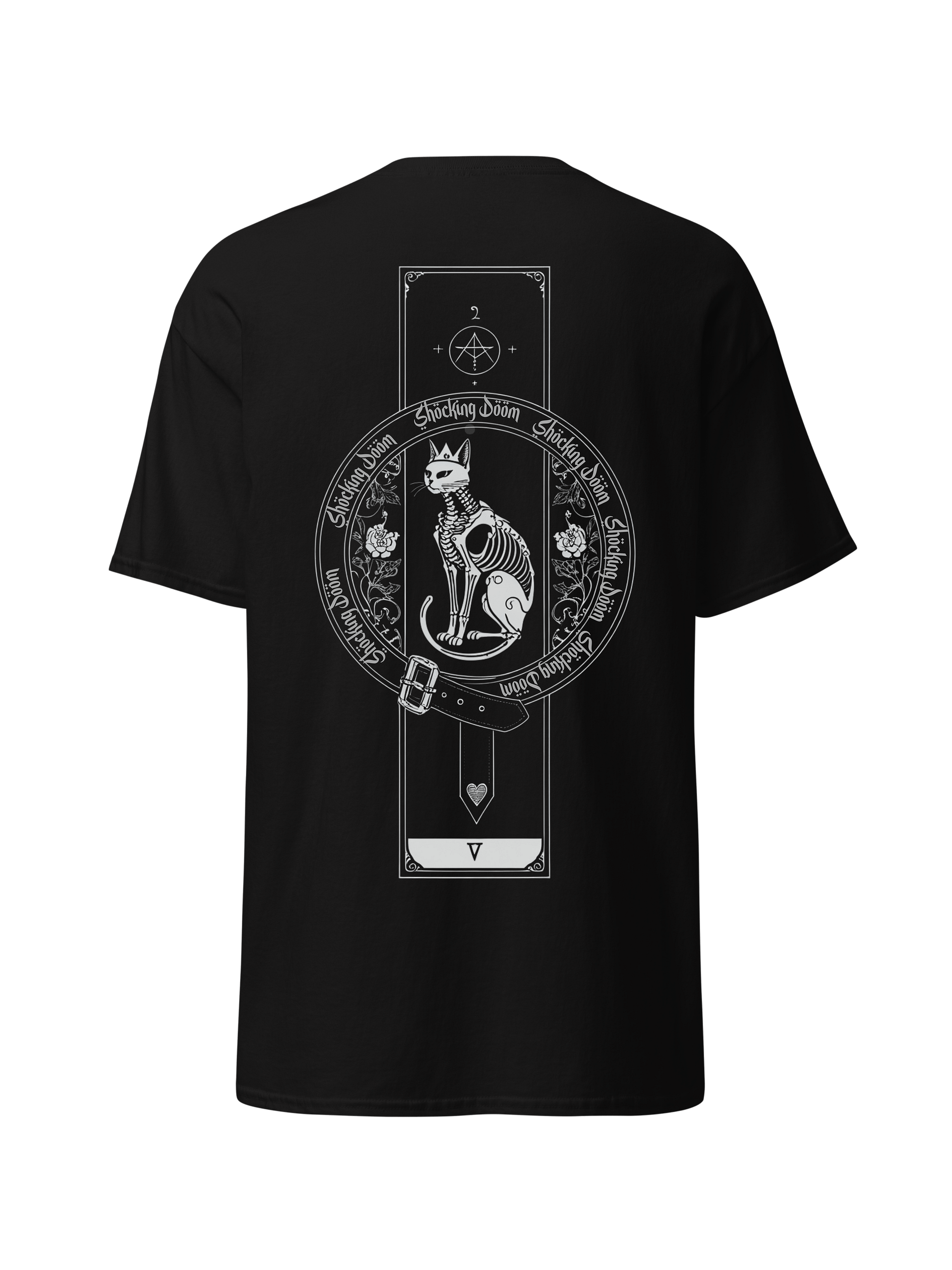 Catacomb King – Skeleton Cat Graphic T-Shirt | Occult Gothic Streetwear | Unisex Cotton Tee product image (9)