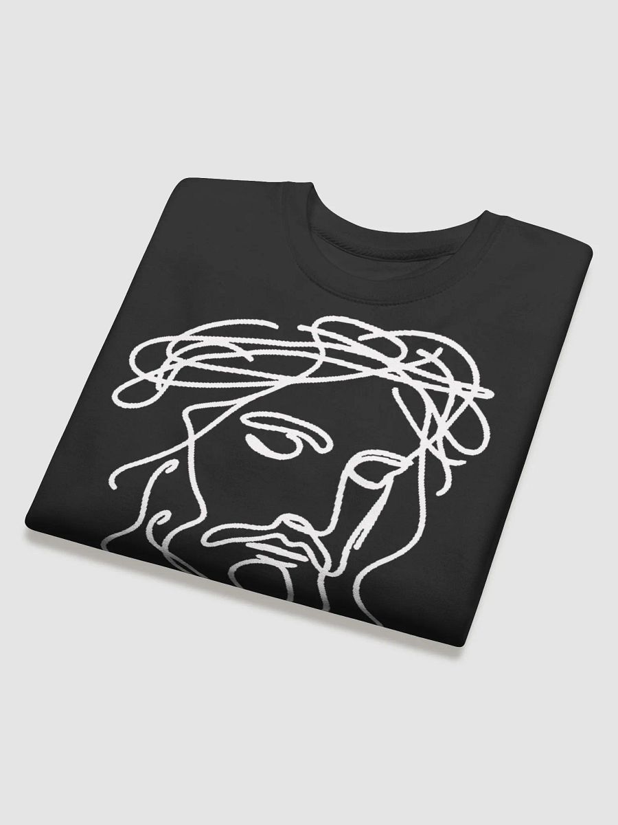 Jesus White Line Art - Faith-Inspired Classic Crewneck Sweatshirt product image (30)