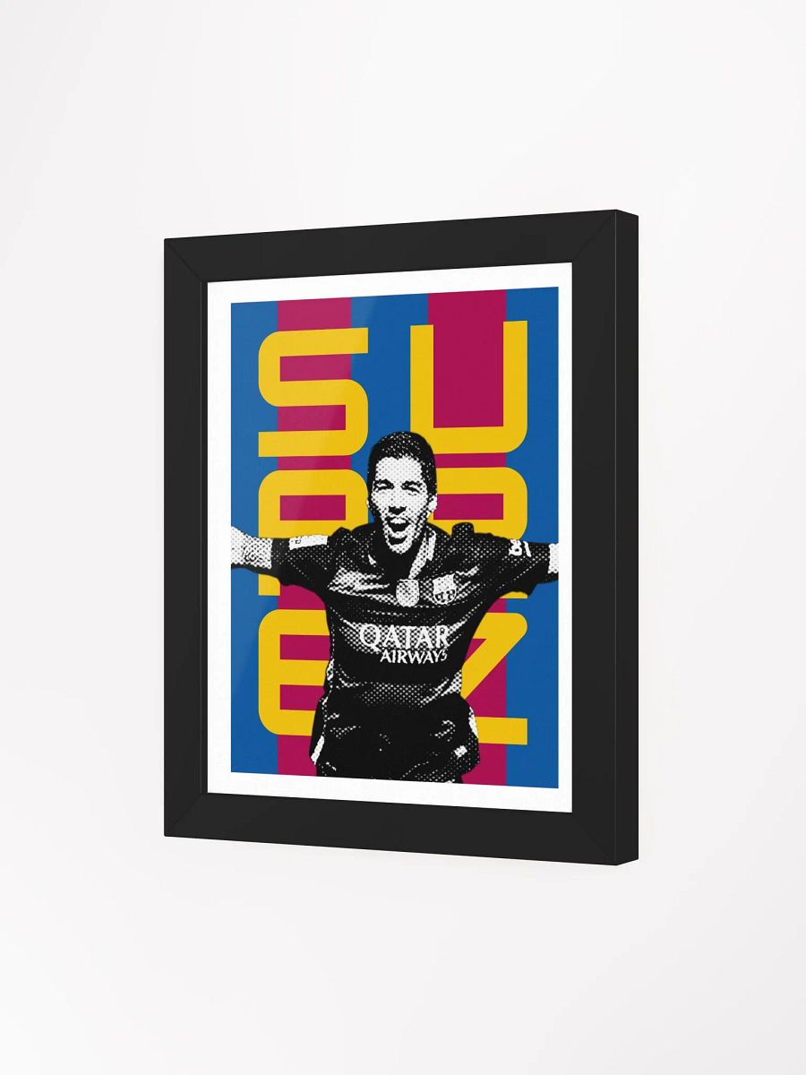 Luis Suárez BW Barcelona Name Art Framed Print product image (4)