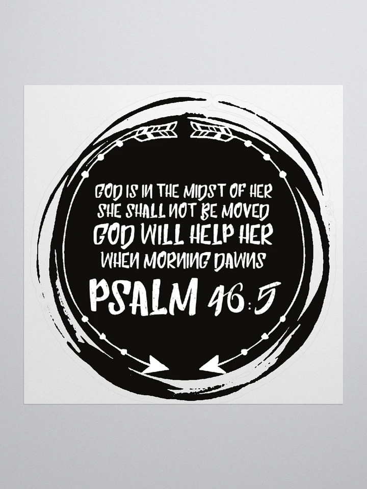 Black And White Psalm 46:5 Circular Sticker product image (2)