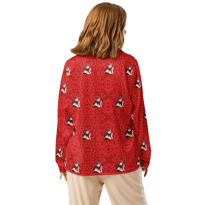 (Red WAIFU) K Women's Long Sleeve Pajama Top product image (2)
