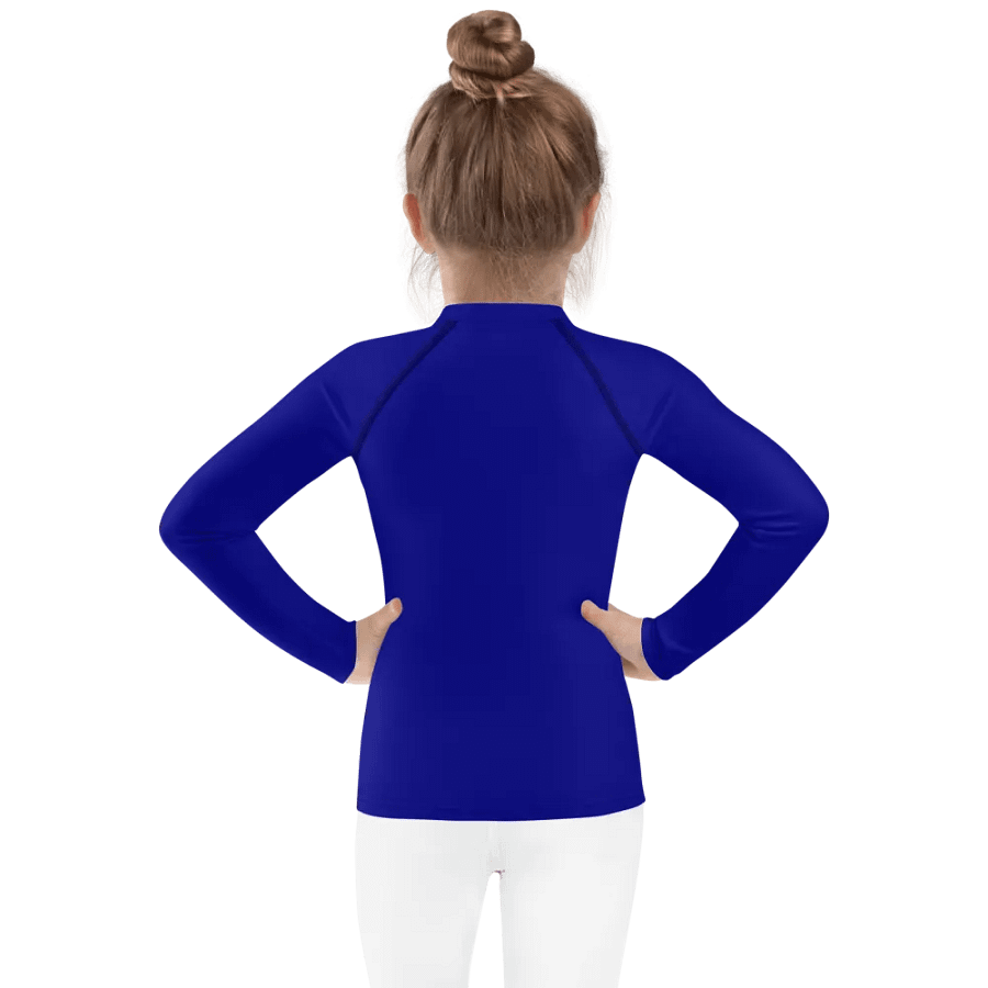 Kids Plain Color Navy Blue Rash Guard product image (2)