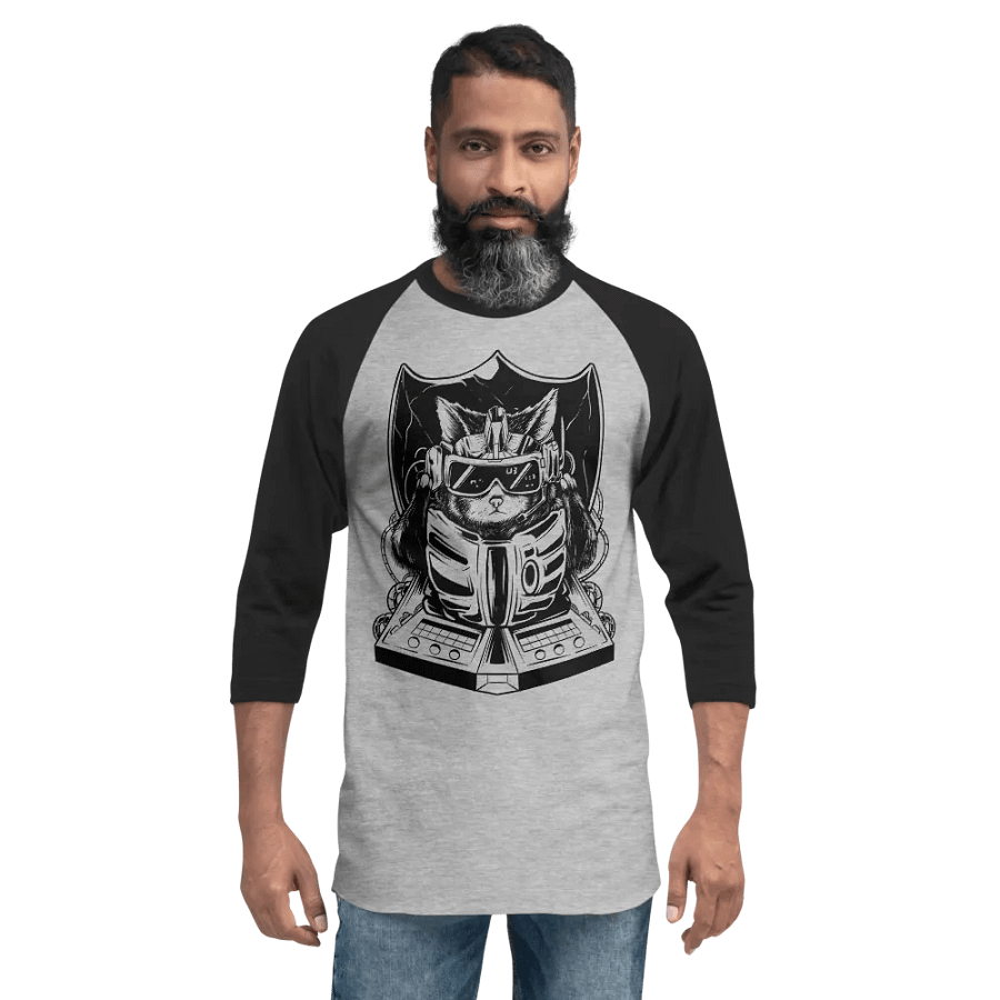 Techno Cat || Tultex Raglan Tee product image (6)