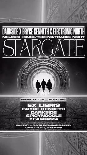 Get lost in the STARGATE 💫 A night of melodic techno/ house and progressive tunes

Join us as we welcome the Alberta debut of...