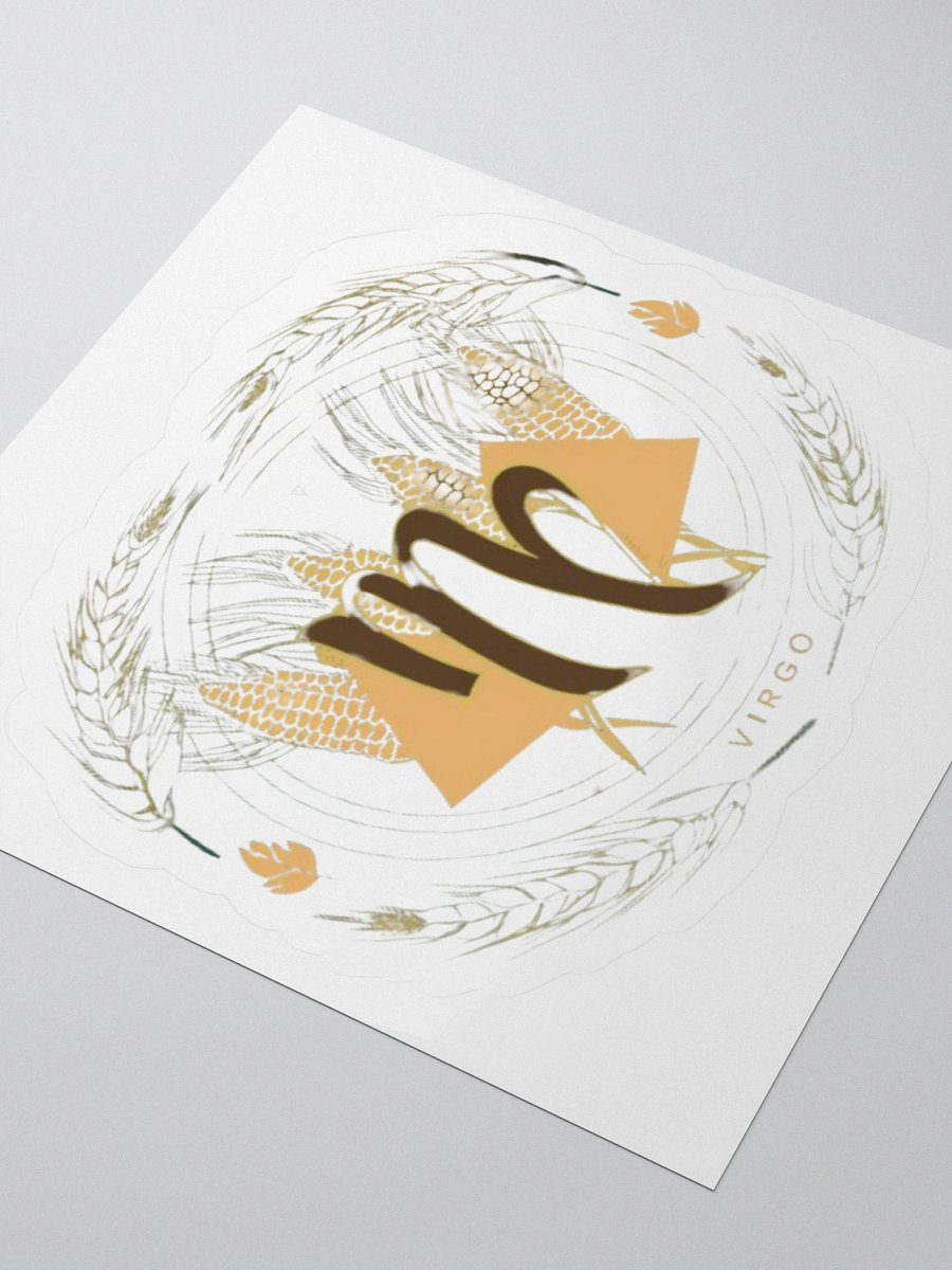 Virgo Zodiac Sticker - Maiden with Wheat & Floral - Durable Vinyl product image (8)