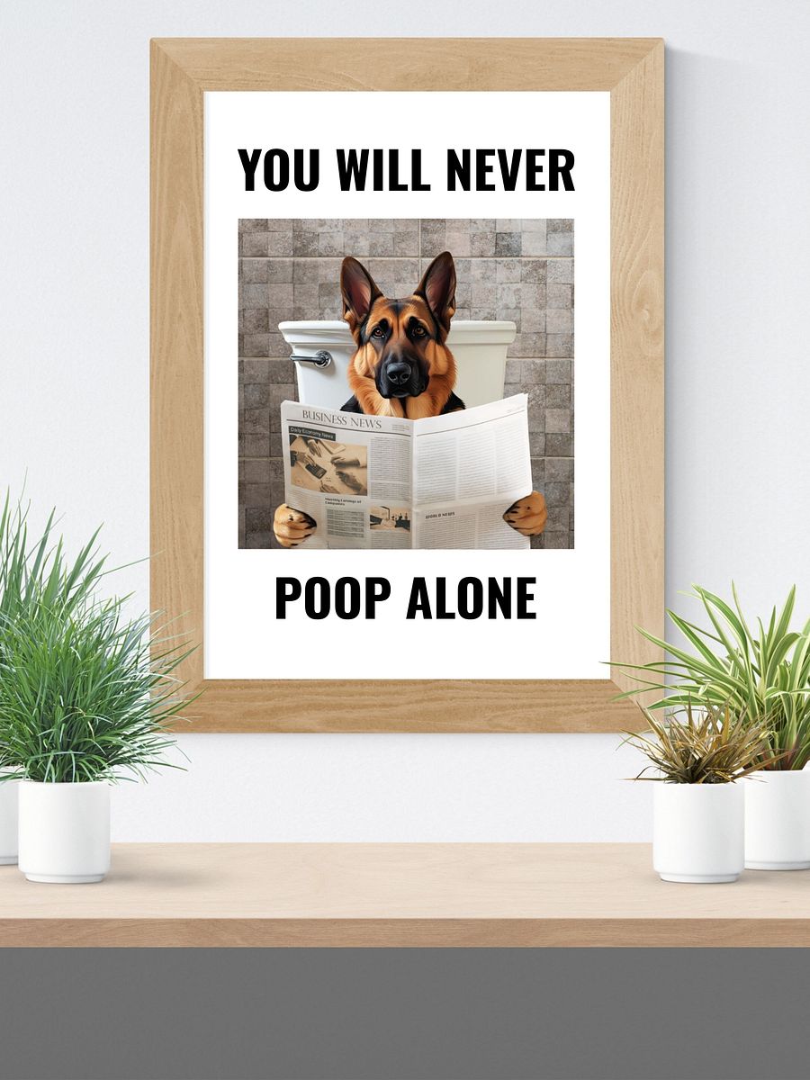 German Shepherd On Toilet Bathroom Downloadable Wall Art product image (5)