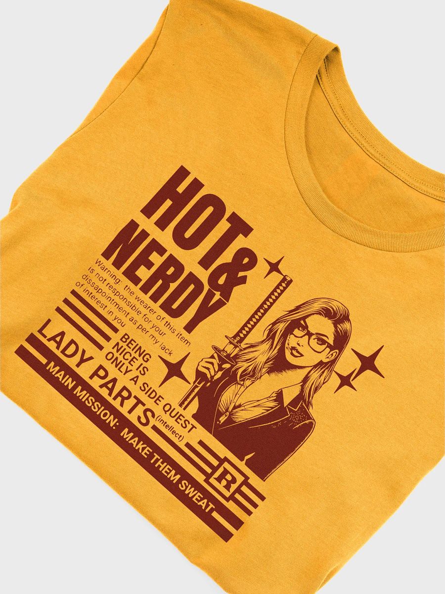 Nerdy Shirt for Gamer Girl, Fantasy Board Game Gift for Women, Hot & Nerdy T-shirt Mustard product image (3)