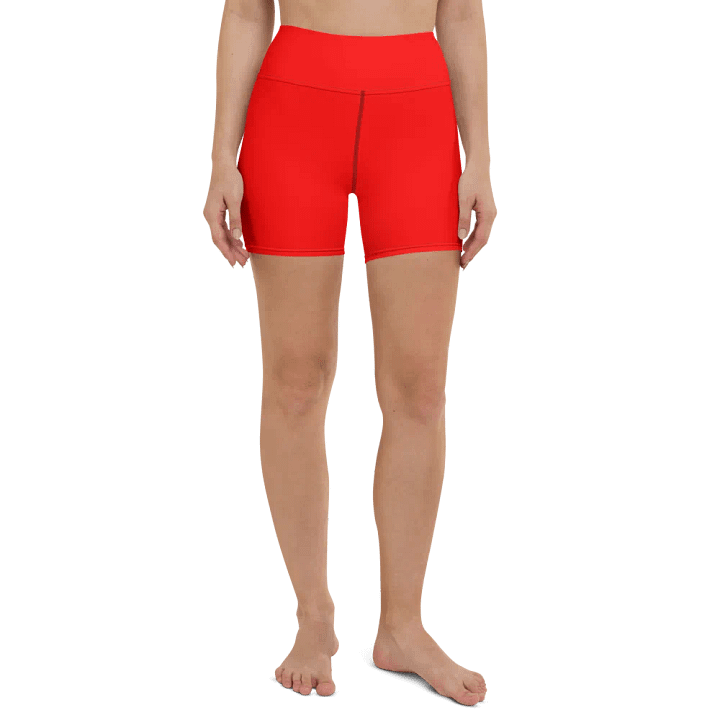 Plain Color Red Yoga Shorts product image (1)