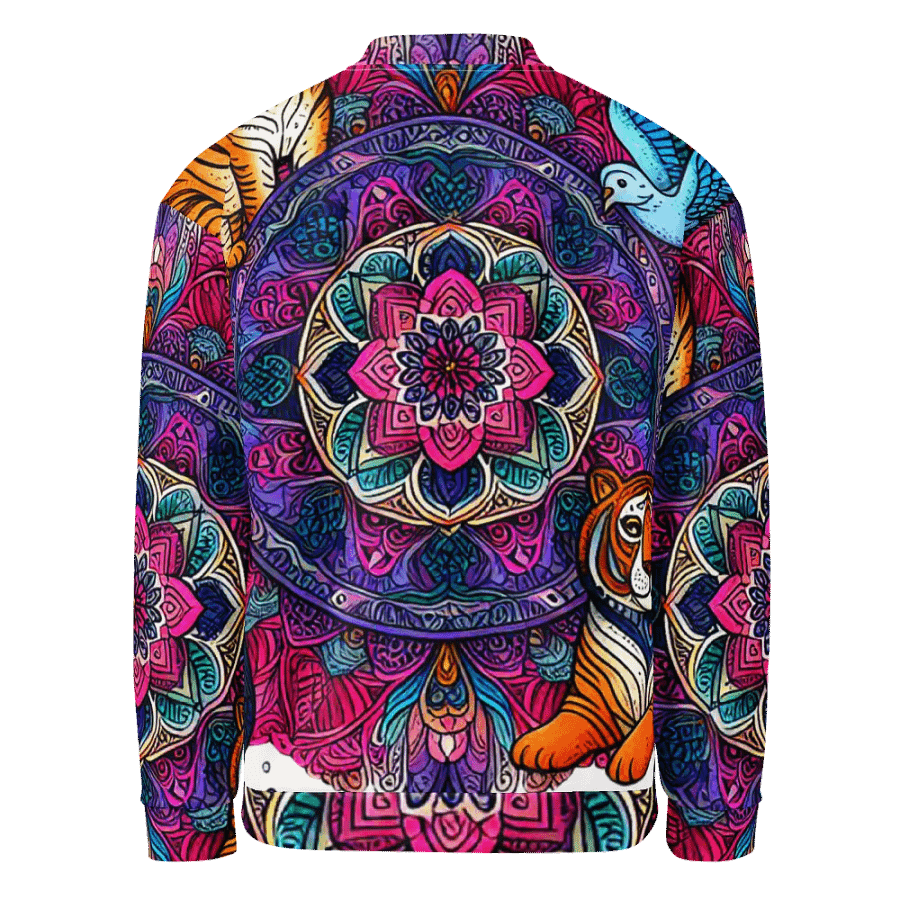 Women's Zipper Jacket with Colorful Animal Mandala Design – Stylish and Eye-Catching! product image (5)