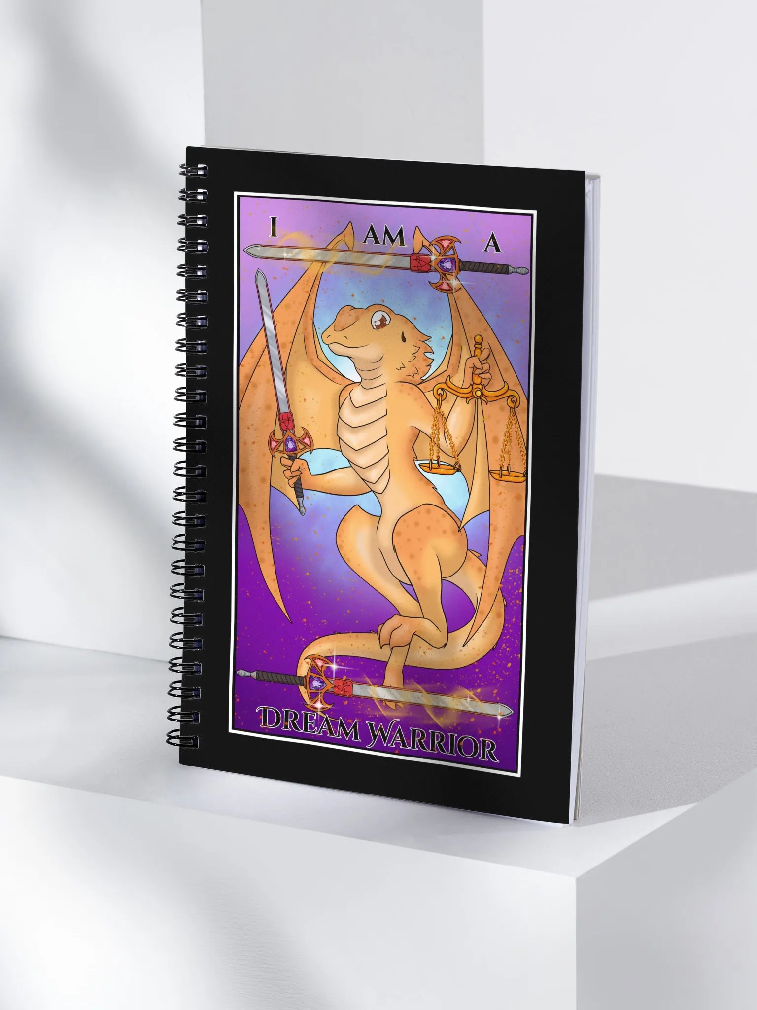 Day of the Dragon "Justice" Tarot Card Spiral Notebook product image (4)