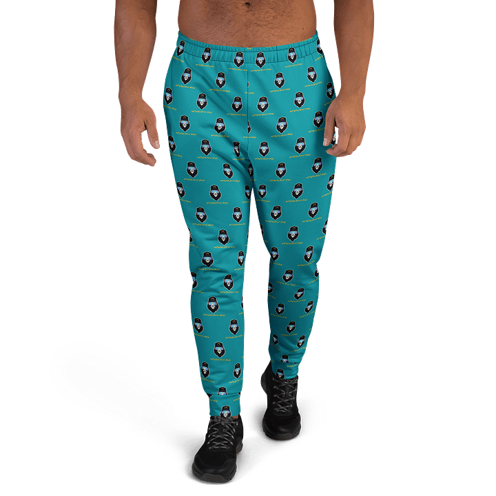 Synthsquatch Fitness Bigfoot Monogram Logo All-Over Print Men's Joggers (Teal) product image (2)
