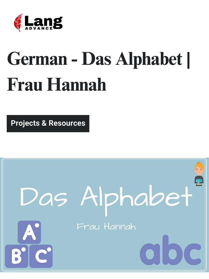 German - Das Alphabet | Frau Hannah product image (1)