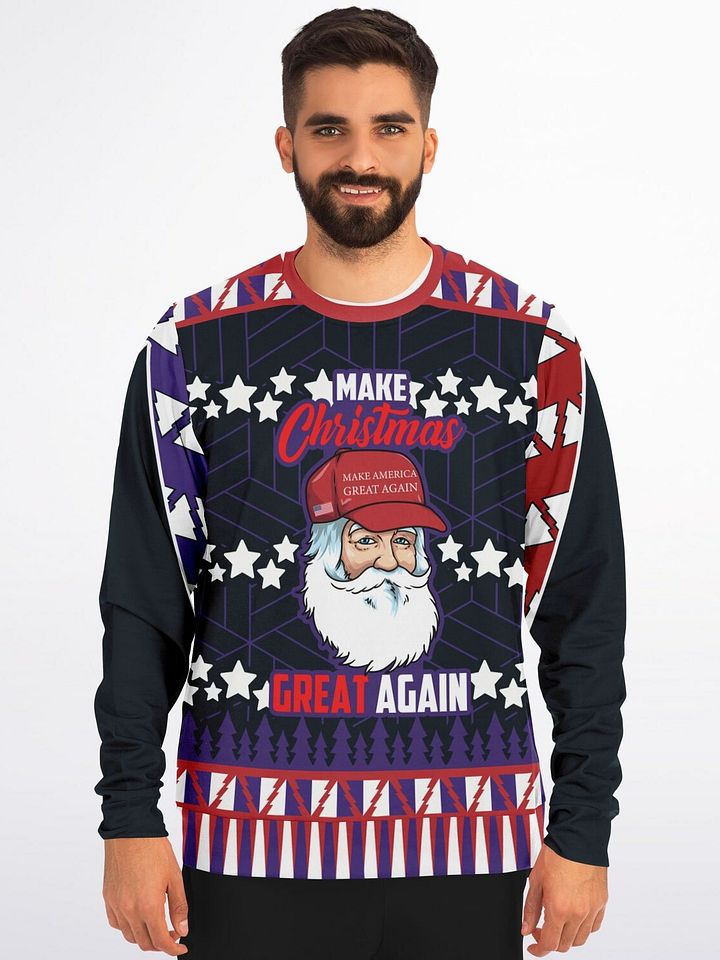"Make Christmas Great Again" Political Sweatshirt | Funny Santa Holiday Sweater | Patriotic Winter Outfit product image (1)