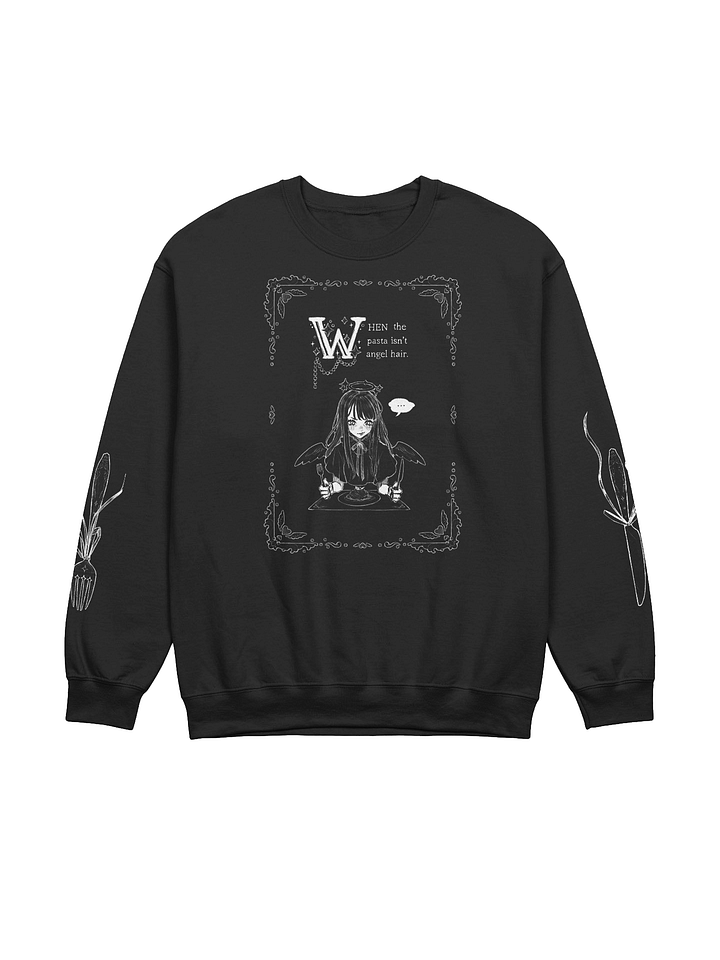 angel hair pasta // dark crewneck product image (1)