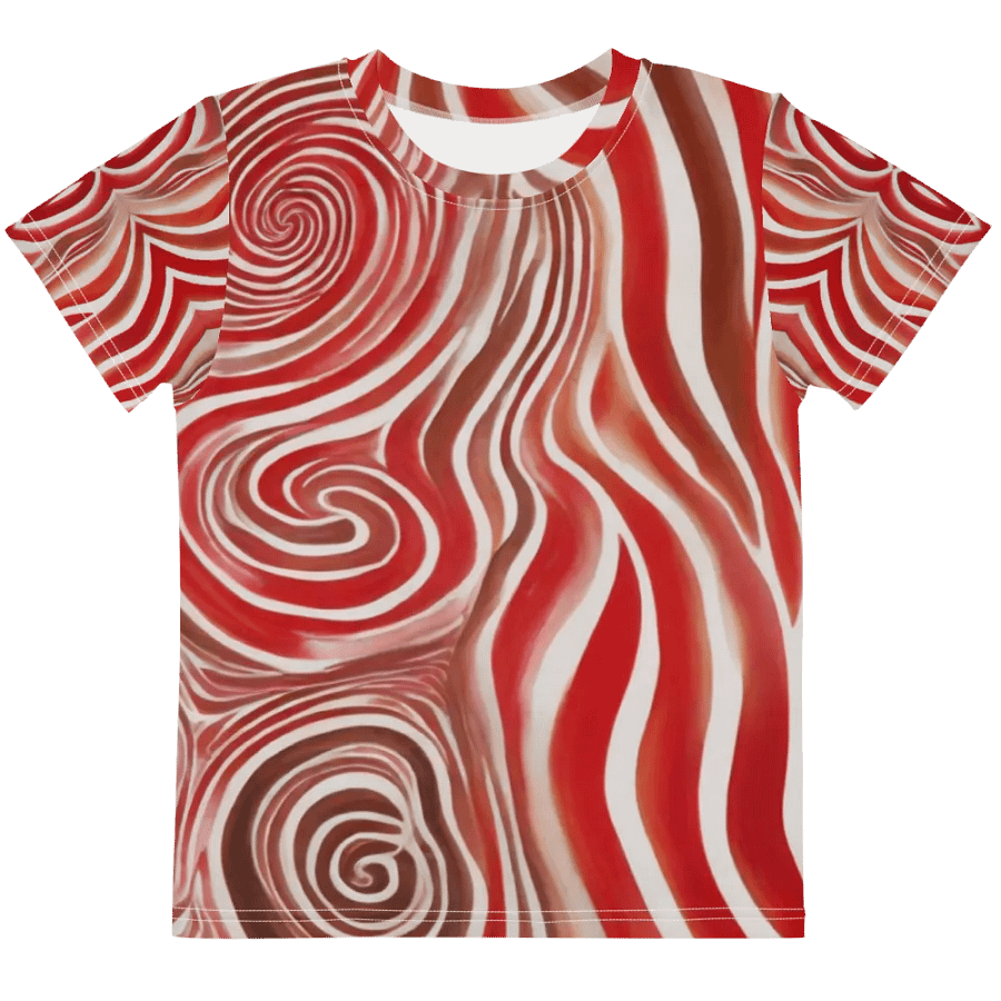 Funky Red Liquid Tie-Dye Explosion Kid's and Toddler's Crew Neck T-shirt product image (9)