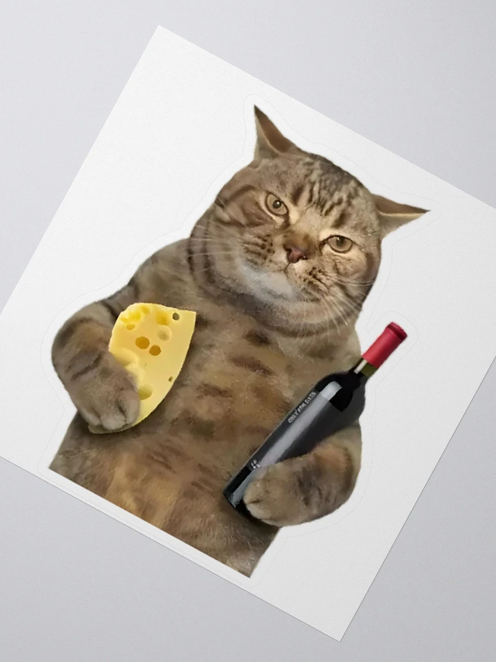 Kiss Cut Stickers: Meme Cats cheese and wine product image (2)