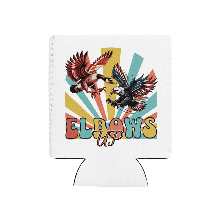 Elbows Up Canadian Goose Vs American Eagle Patriotic Can Cooler product image (1)