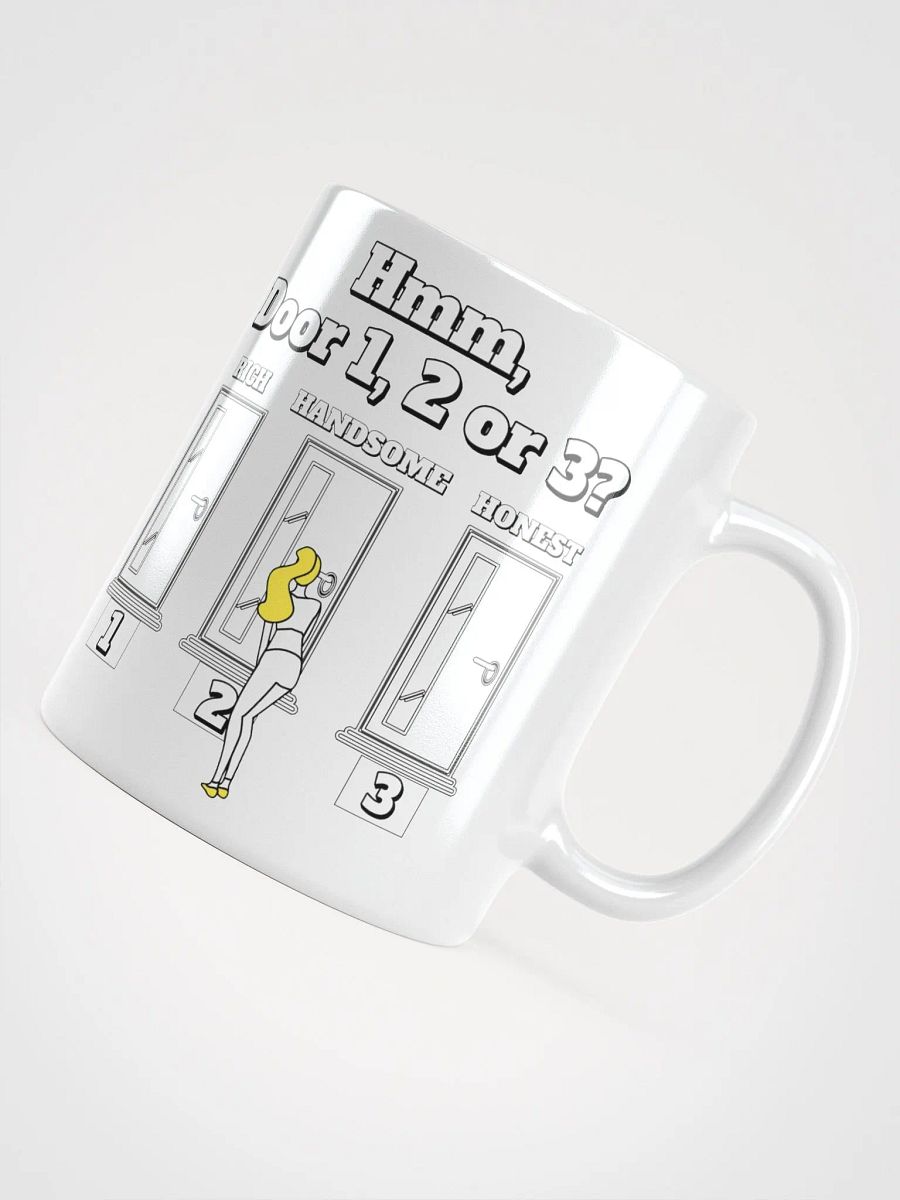 Hmm, Door 1, 2, 3? Funny Humorous White Mug product image (11)