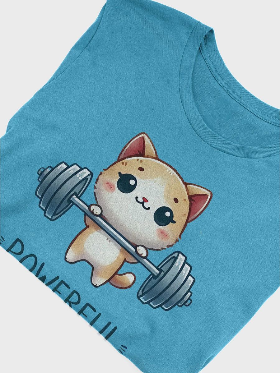 ‘Powerful Kitty’ Weightlifting T-Shirt – Adorable Strength Design product image (5)