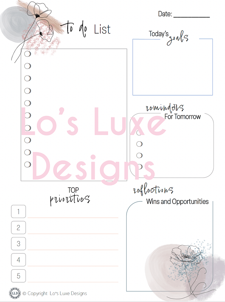 The 'Casey' To Do List Bundle - 8.5x11 - Printable product image (1)