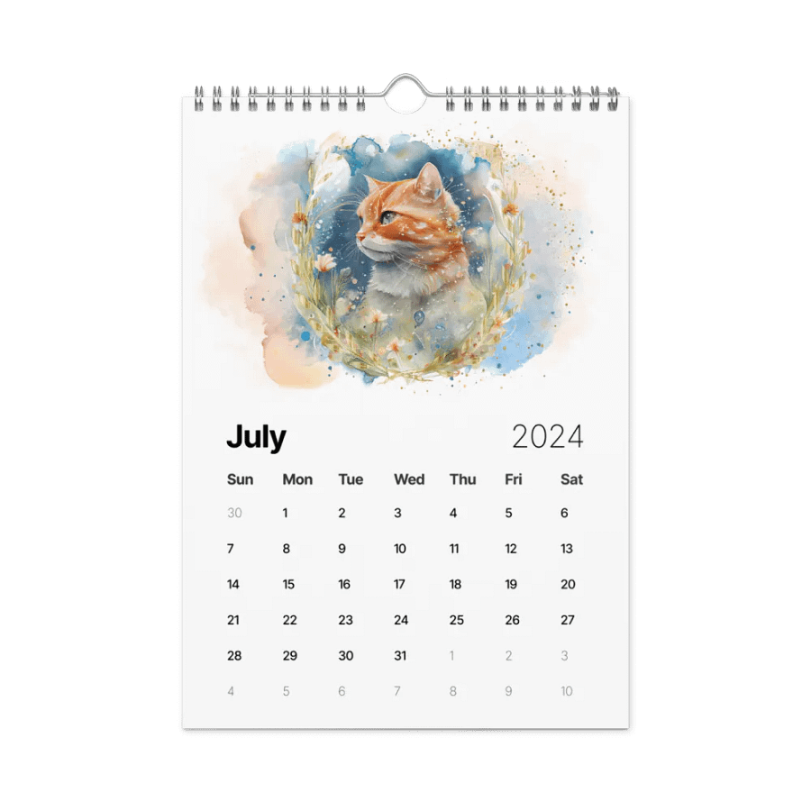 Watercolor Cats 2024 Wall Calendar, 12 Month product image (11)