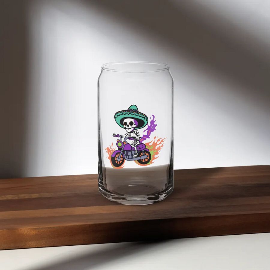 Bone to be Wild Colorful 16oz Can-Shaped Drinking Glass product image (10)