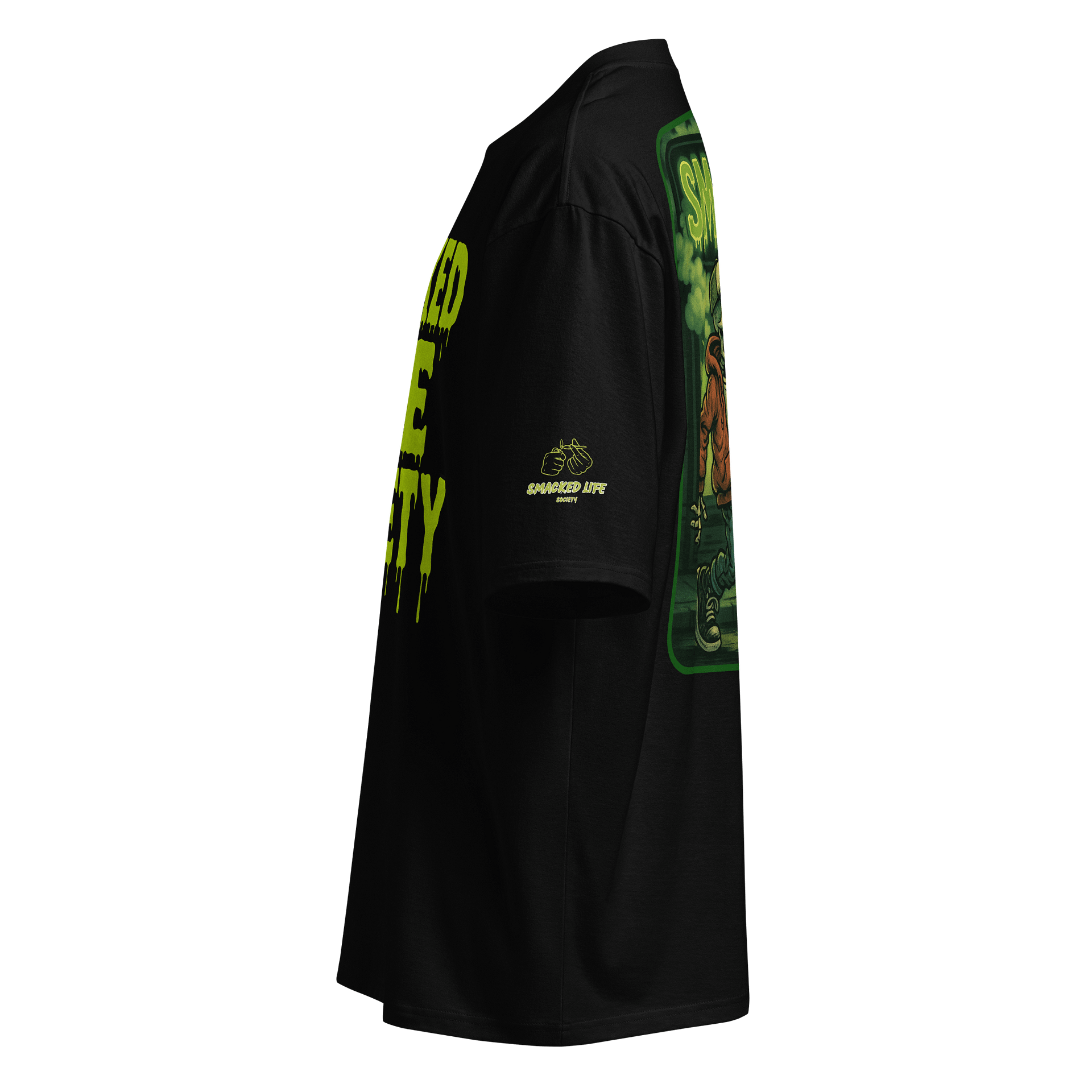 Smacked Streetwalker – Skeleton Smoke Session Oversized T-Shirt product image (4)