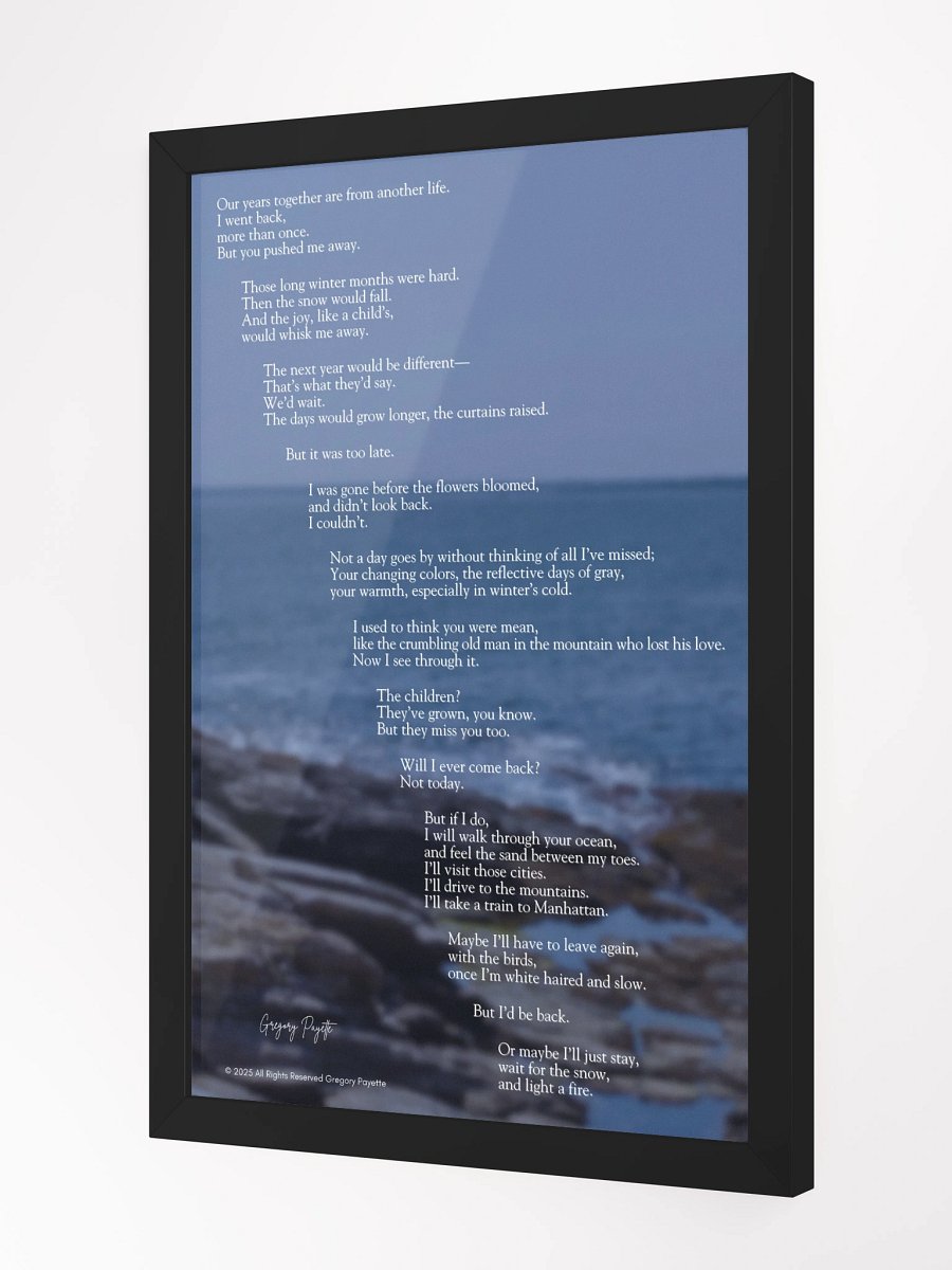 "New England" - Poem Print by Gregory Payette (Photo from Beavertail Park in Jamestown, Rhode Island) product image (2)