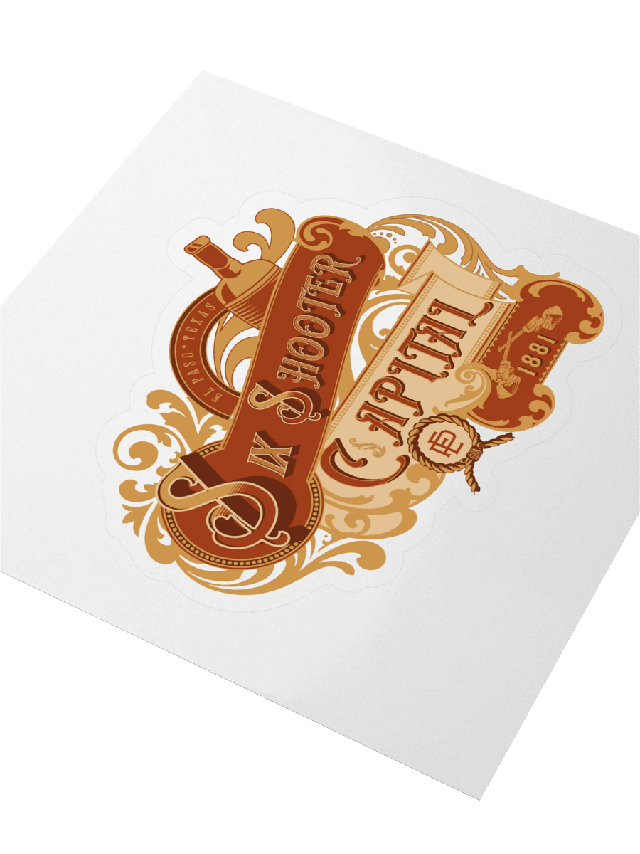 Six Shooter Capital Vintage Kiss Cut Sticker product image (3)