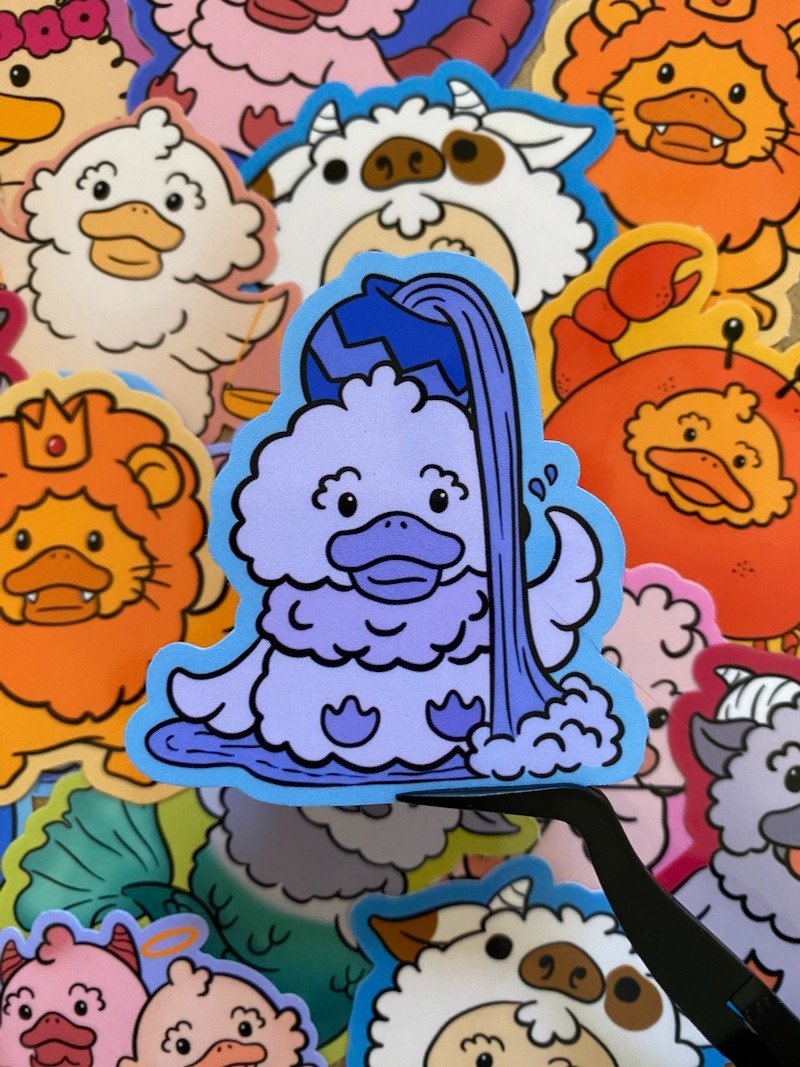 Aquarius Duck Sticker product image (1)