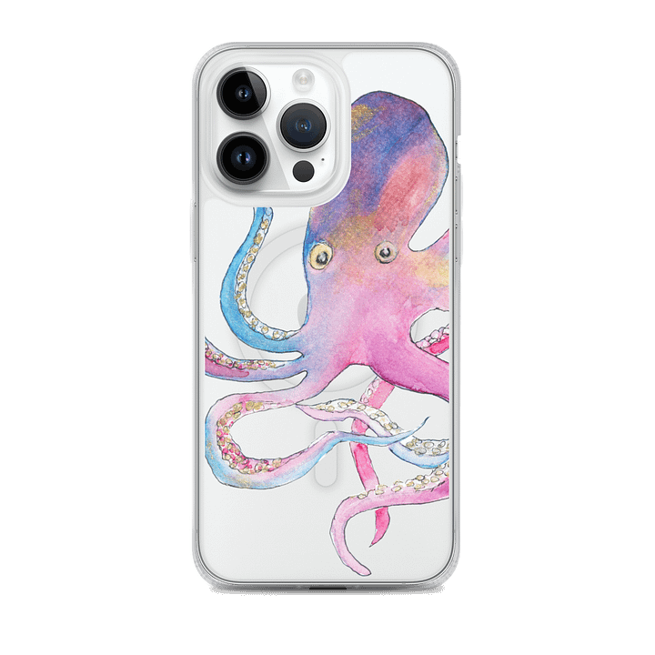 Rainbow Octopus Clear MagSafe iPhone Case product image (1)