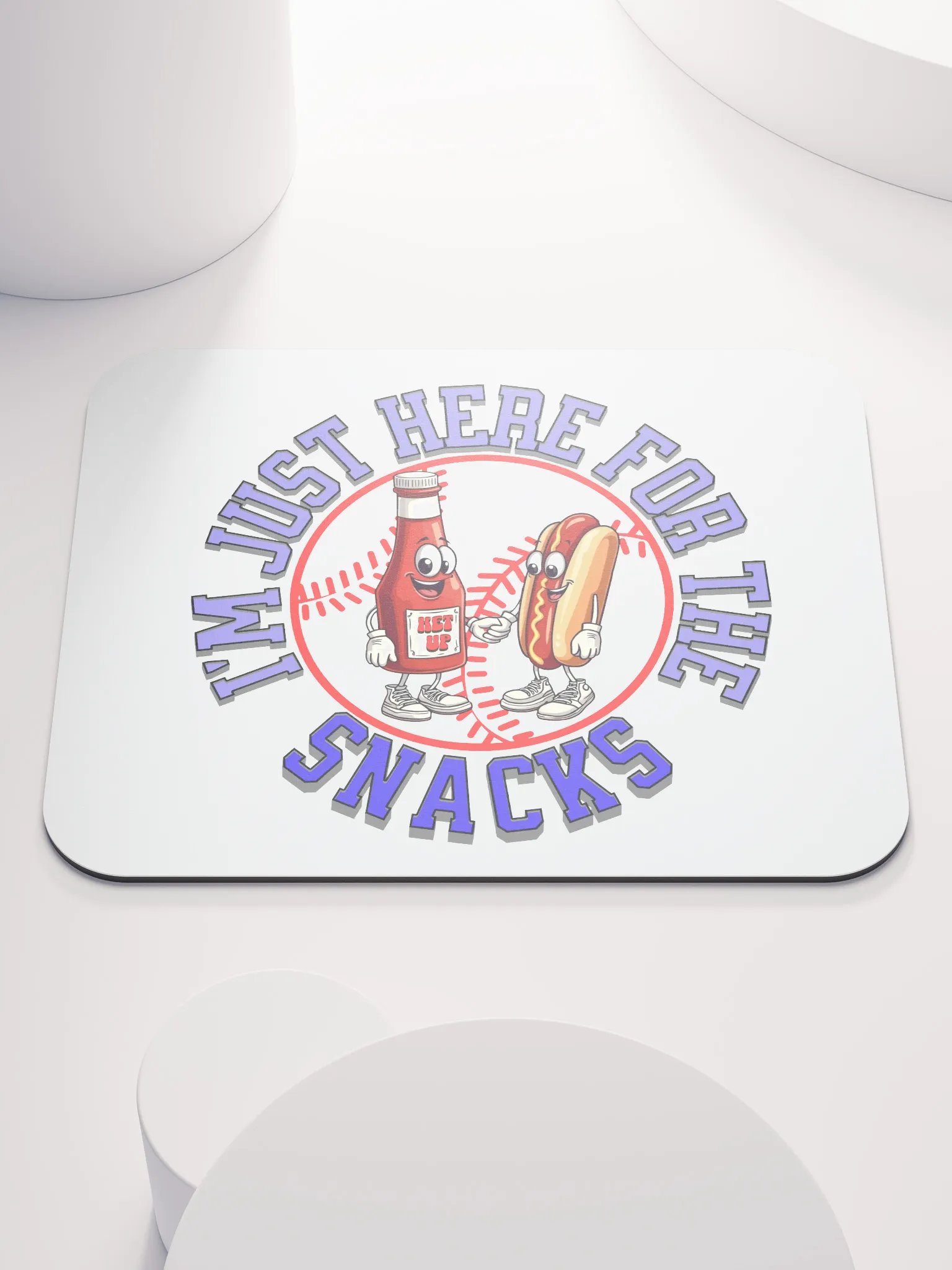 Im Just Here For The Snacks Baseball Time Fun Mouse Pad product image (2)