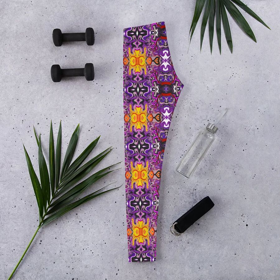 Purple African Inspired Symmetry Design Leggings product image (3)