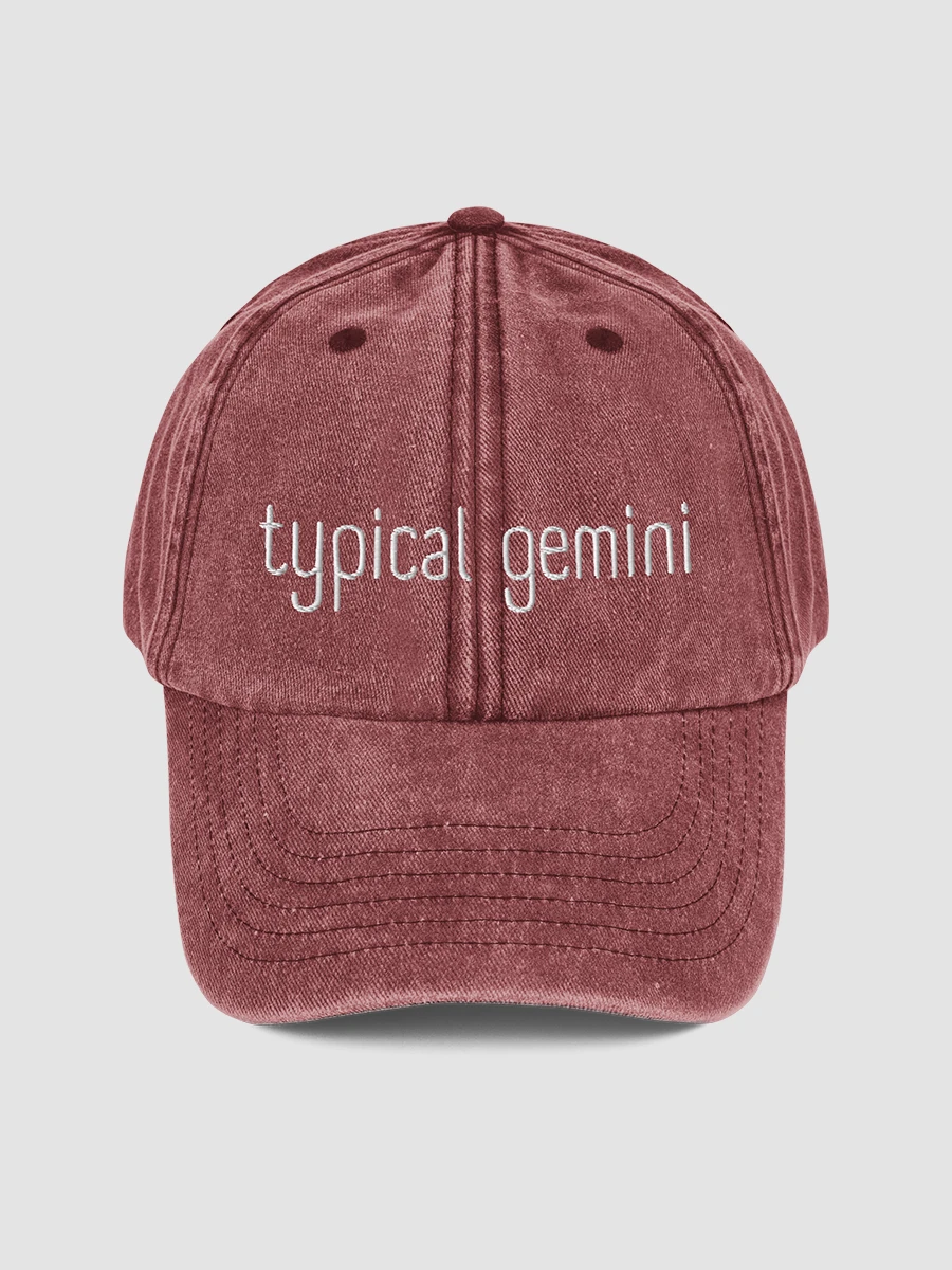 Typical Gemini White on Red Vintage Wash Dad Hat product image (1)