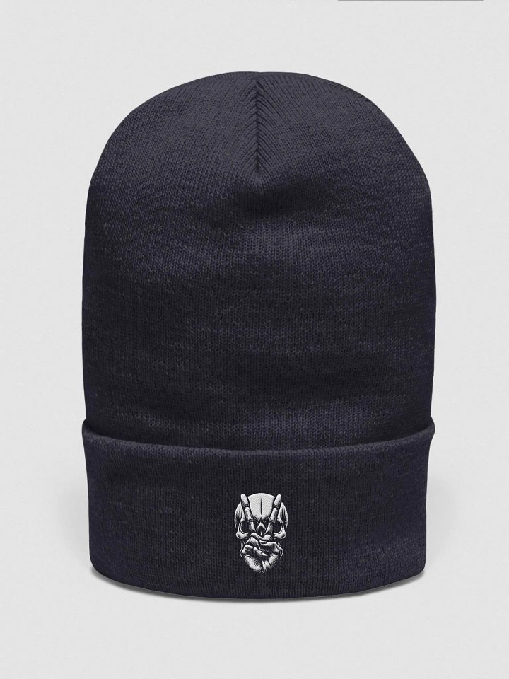 Pixelated Skull Cuffed Beanie | AI Design peace skull image product image (2)