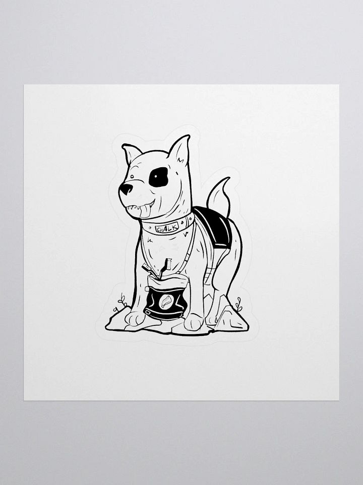 Chalk rock climbing dog sticker product image (1)