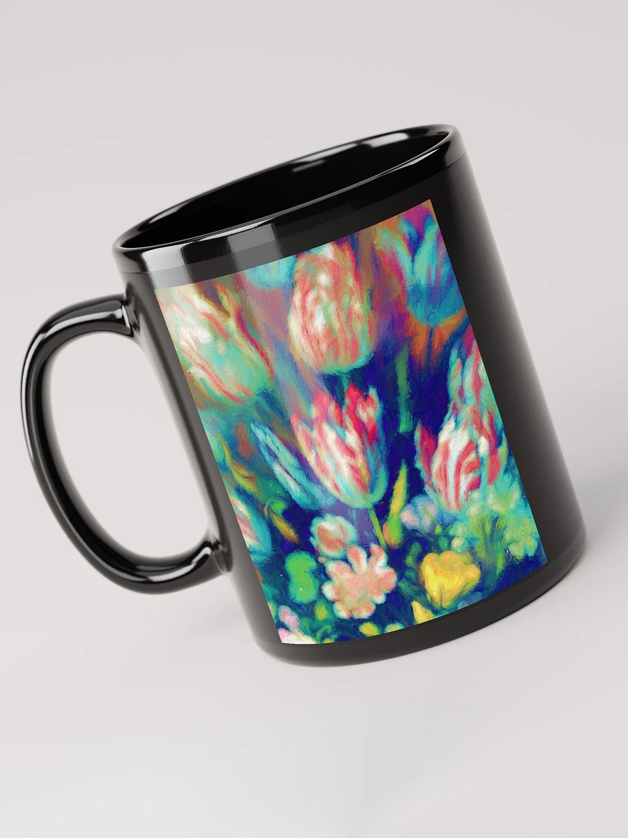 Digital Pastel Tulips Black Coffee Mug product image (6)