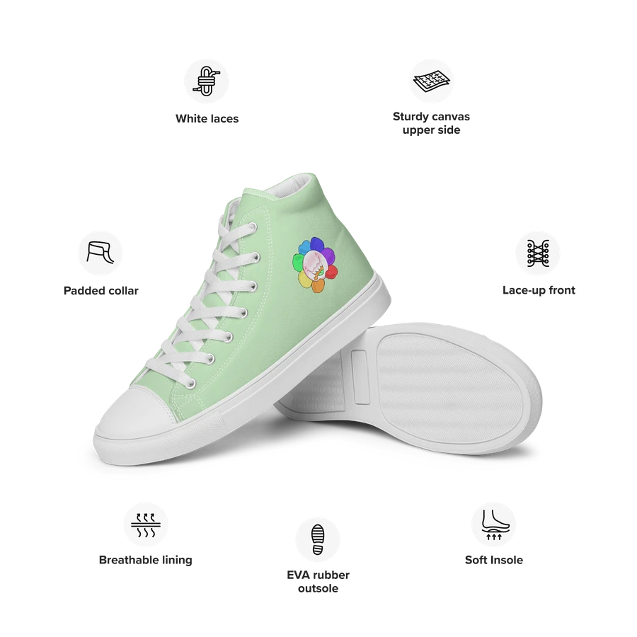 Pastel Green and White Flower Sneakers product image (42)