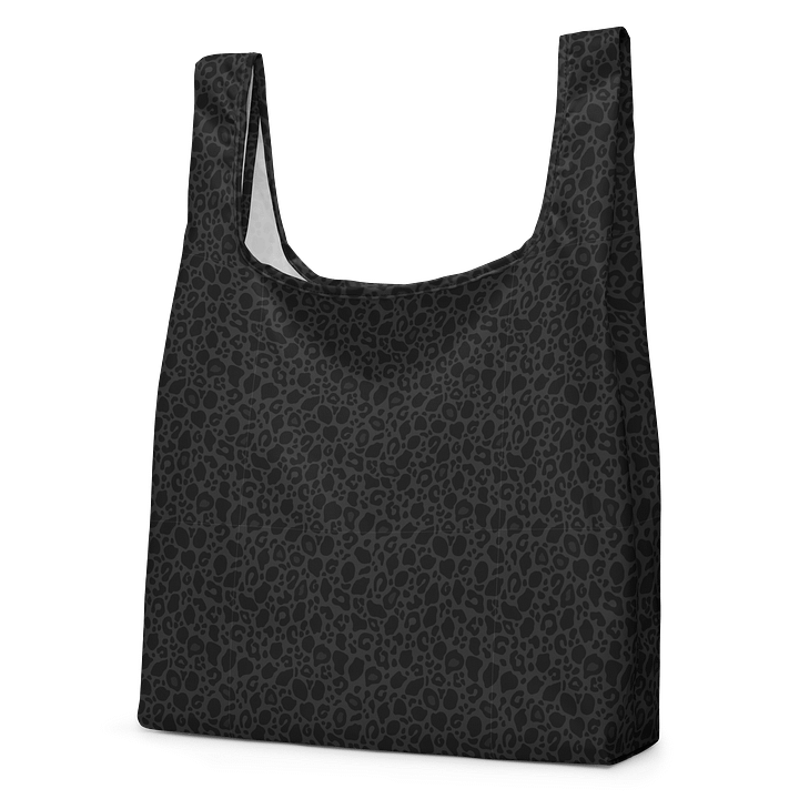 Black Leopard Print All-Over Print Tote Shopping Bag product image (3)