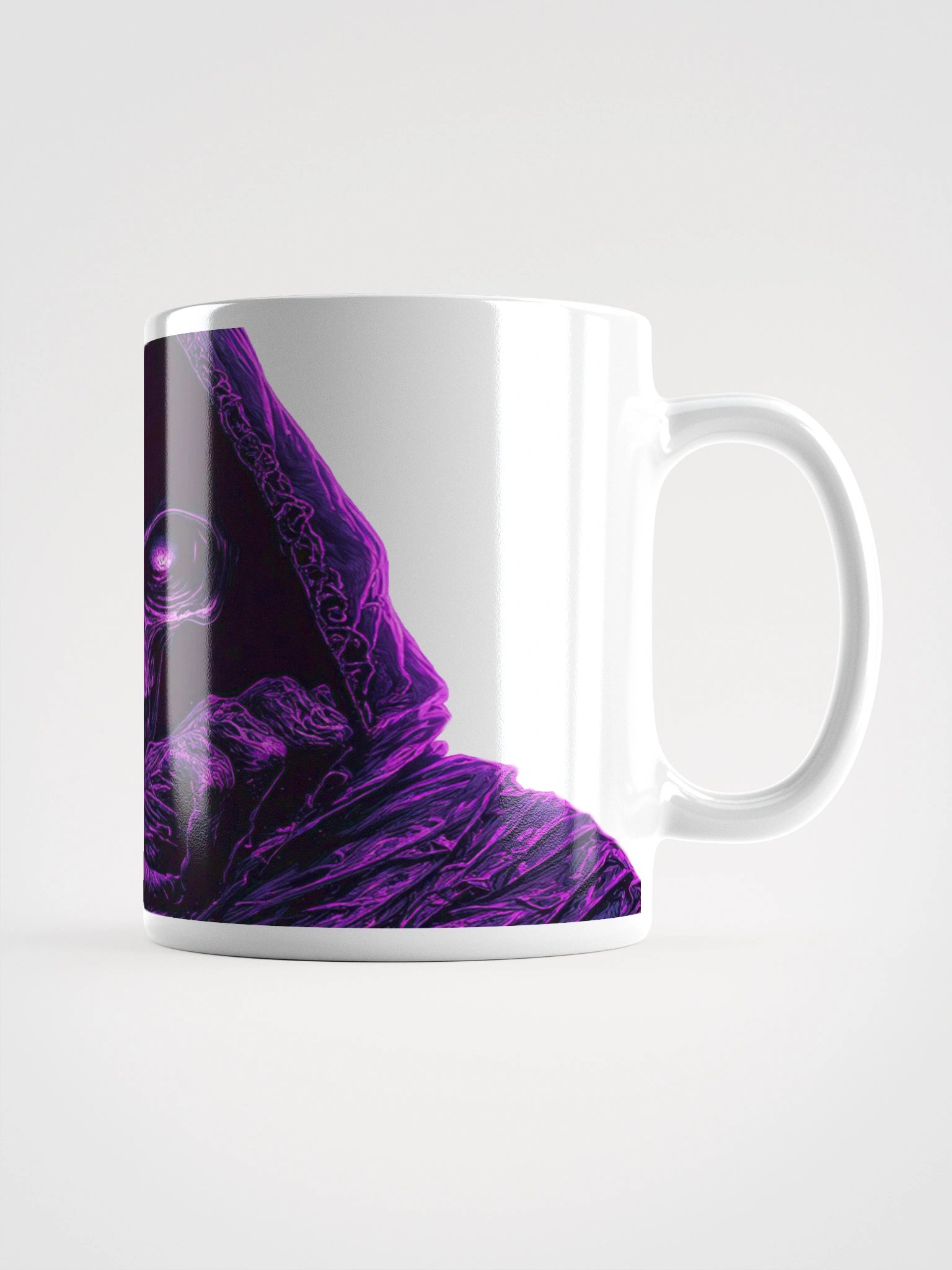 “Grim Drip” Vaporwave Reaper Mug - White Edition product image (4)
