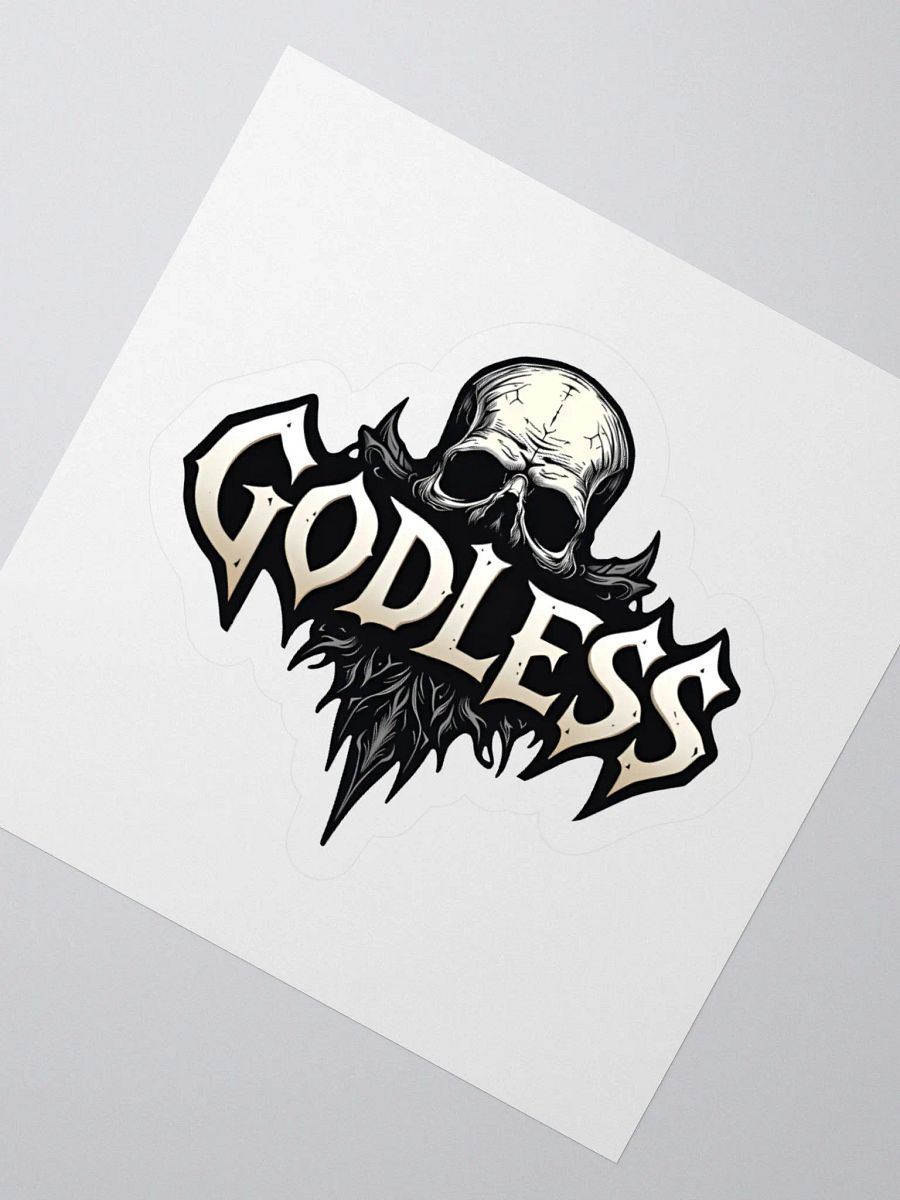 GODLESS Gothic Skull Kiss Cut Sticker product image (4)