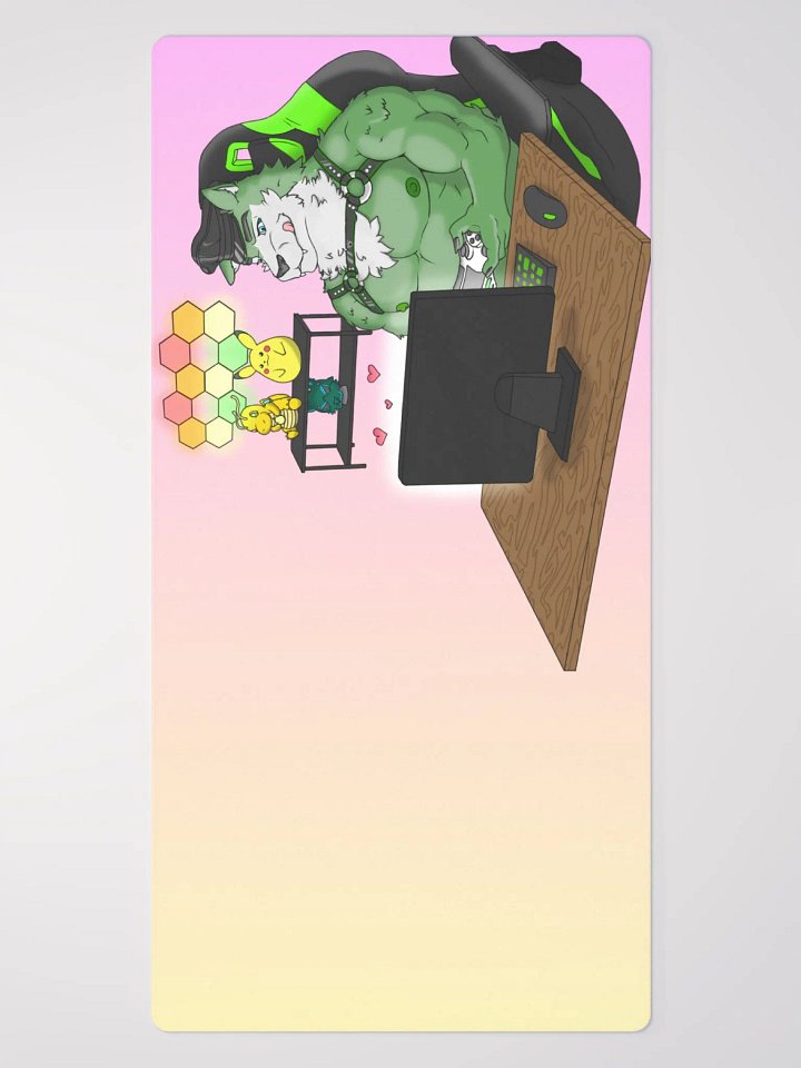 Cozy Wolf Dad Gaming Mouse Pad (Pink / Right) product image (2)