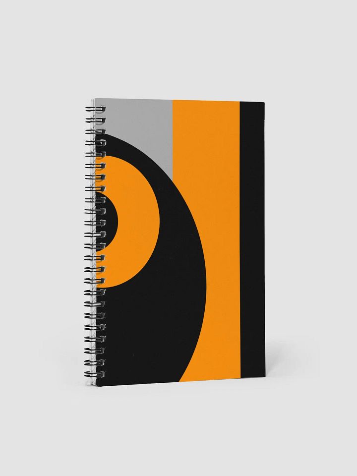 Black orange Circle and stripes Spiral Notebook product image (1)