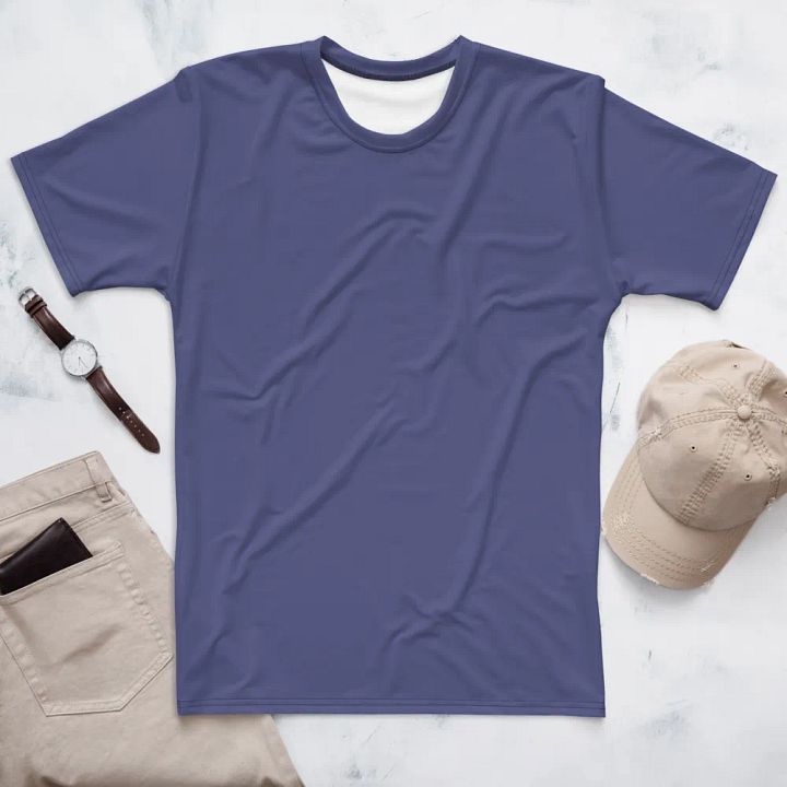 Plain Dark Purple Soft Summer Men's Crewneck Polyester Heavyweight Premium T-Shirt by Treasure Pie product image (1)