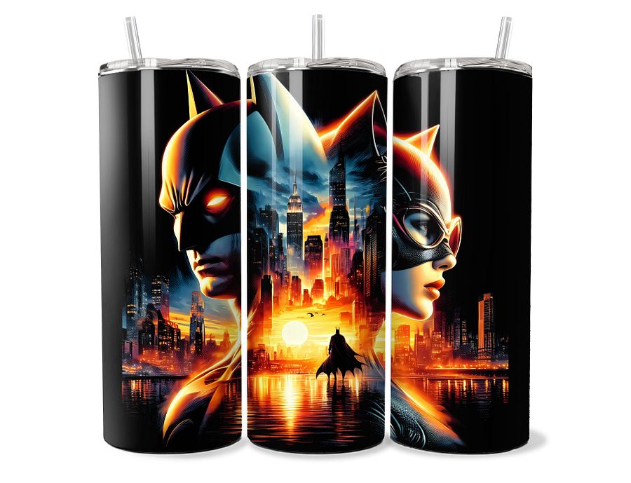 Batman and Catwoman Gotham Nights Tumbler - 20oz Stainless Steel product image (1)