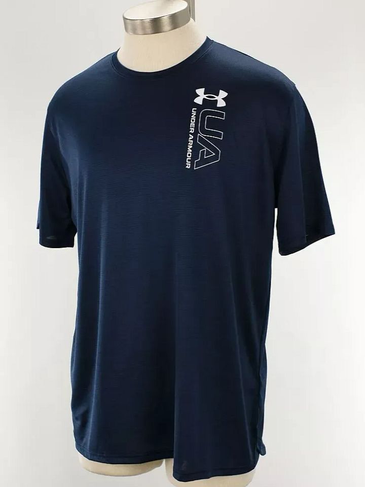 UNDER ARMOUR Mens Navy Training Vent Crew Neck Short Sleeve T Shirt LARGE NWT product image (1)
