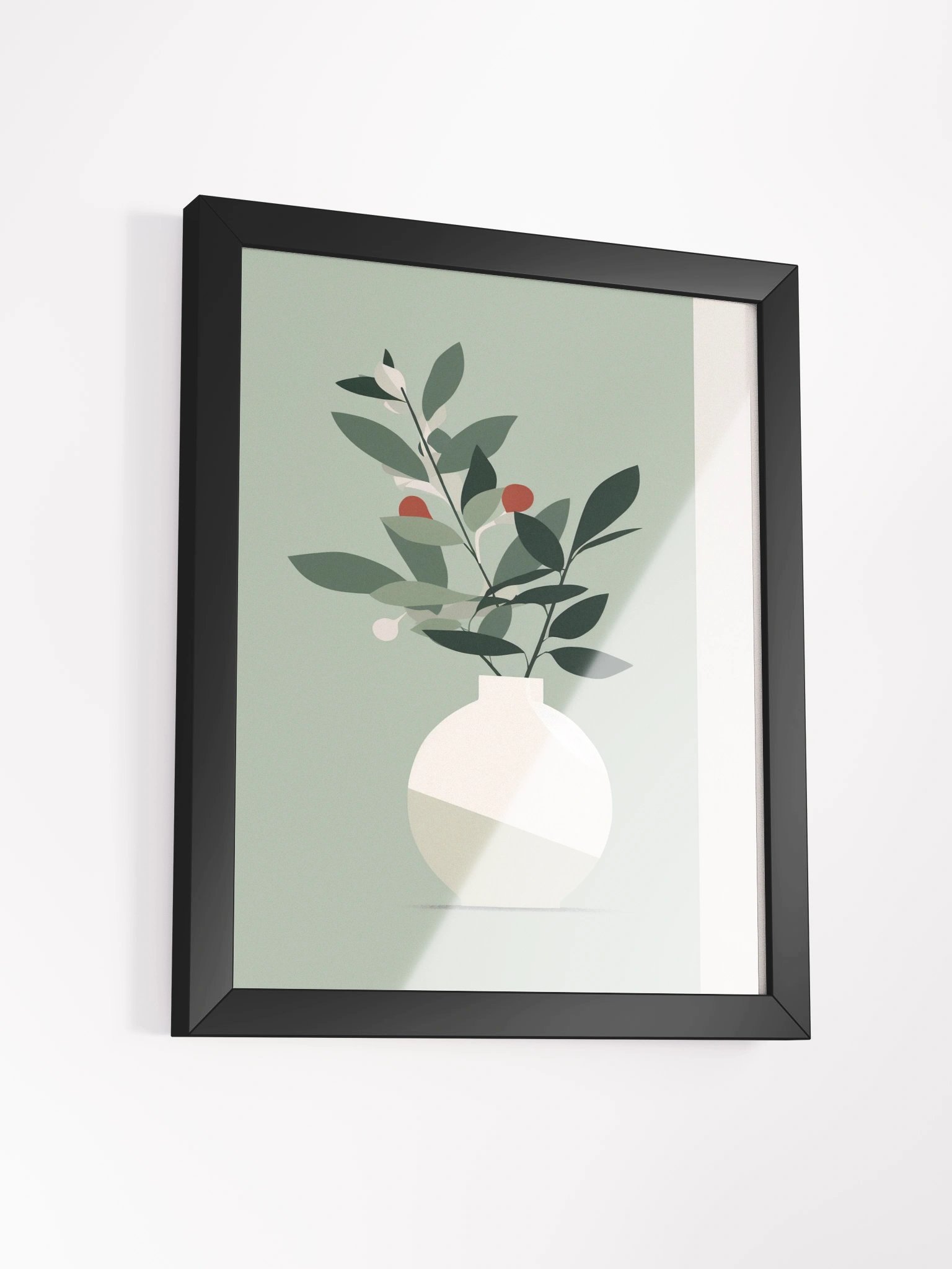 Sage Bloom Framed Matte Wall Art Canvas product image (5)