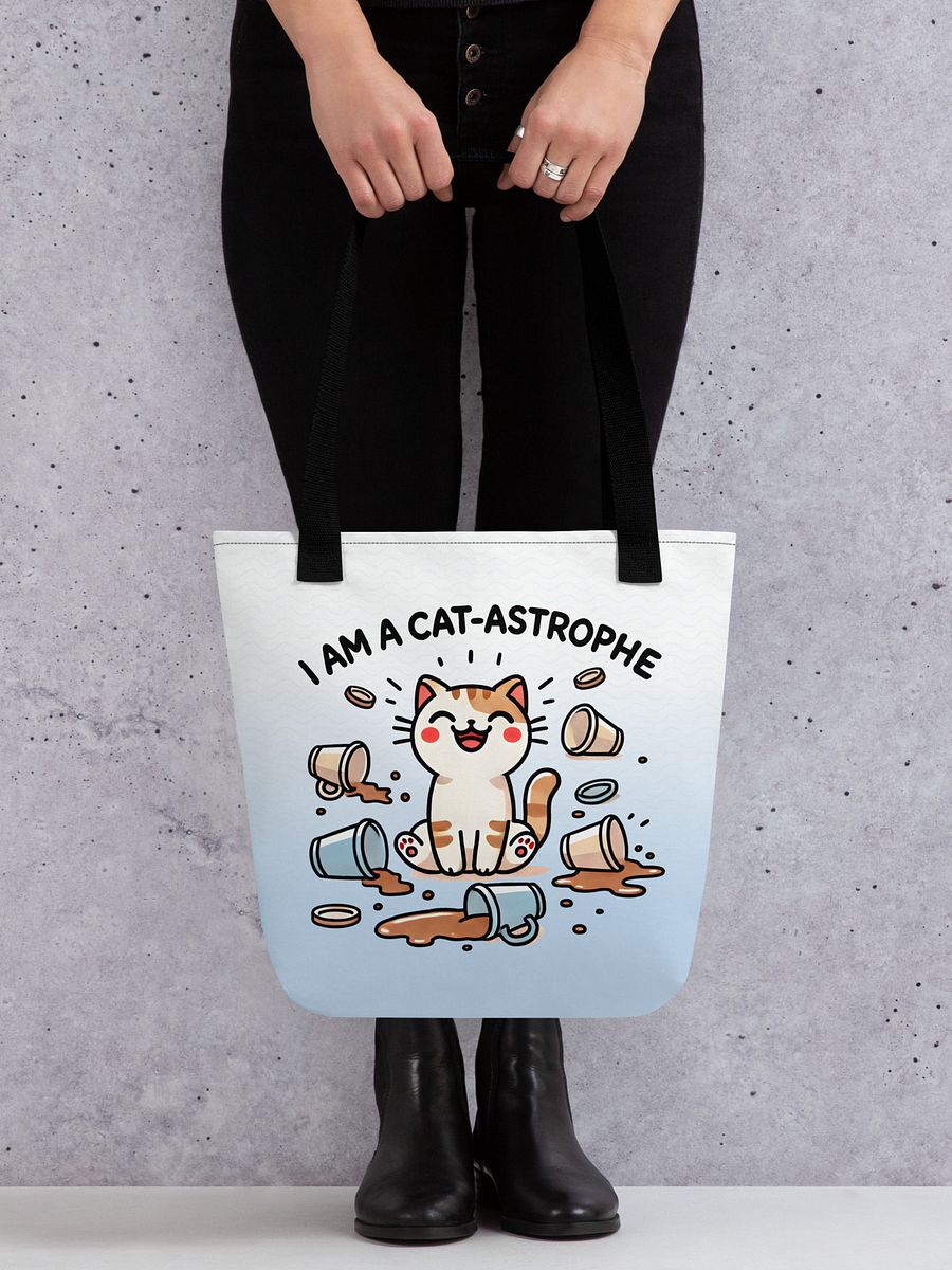 I Am a Cat-astrophe Tote Bag - White Blue product image (4)