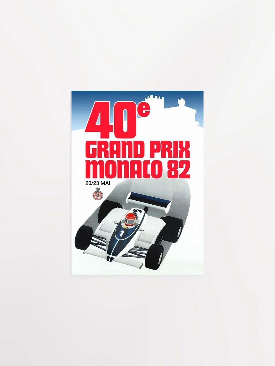 Monaco Vintage F1 Grand Prix, 1982 poster — Vintage Formula 1 poster, Monaco Grand Prix poster, retro travel poster product image (6)