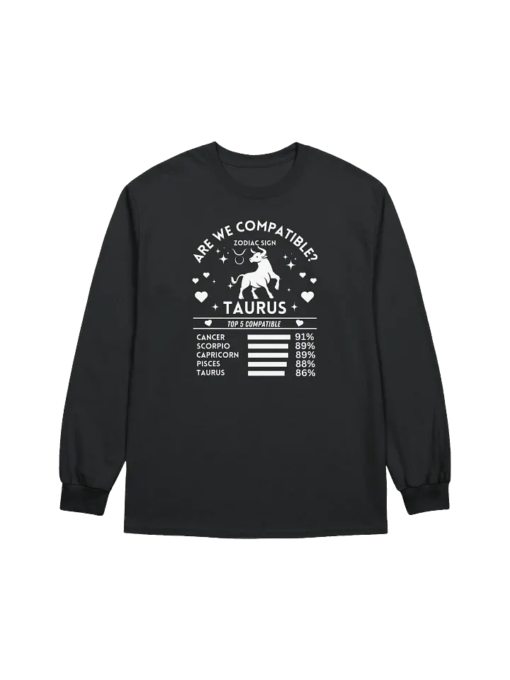 Taurus Zodiac Sign Romantic Compatibility - Gildan Ultra Cotton Unisex Long Sleeve T-Shirt - Dark Colors product image (2)